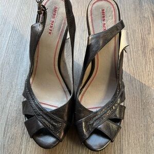 Miss Sixty Black Peep-Toe Heels